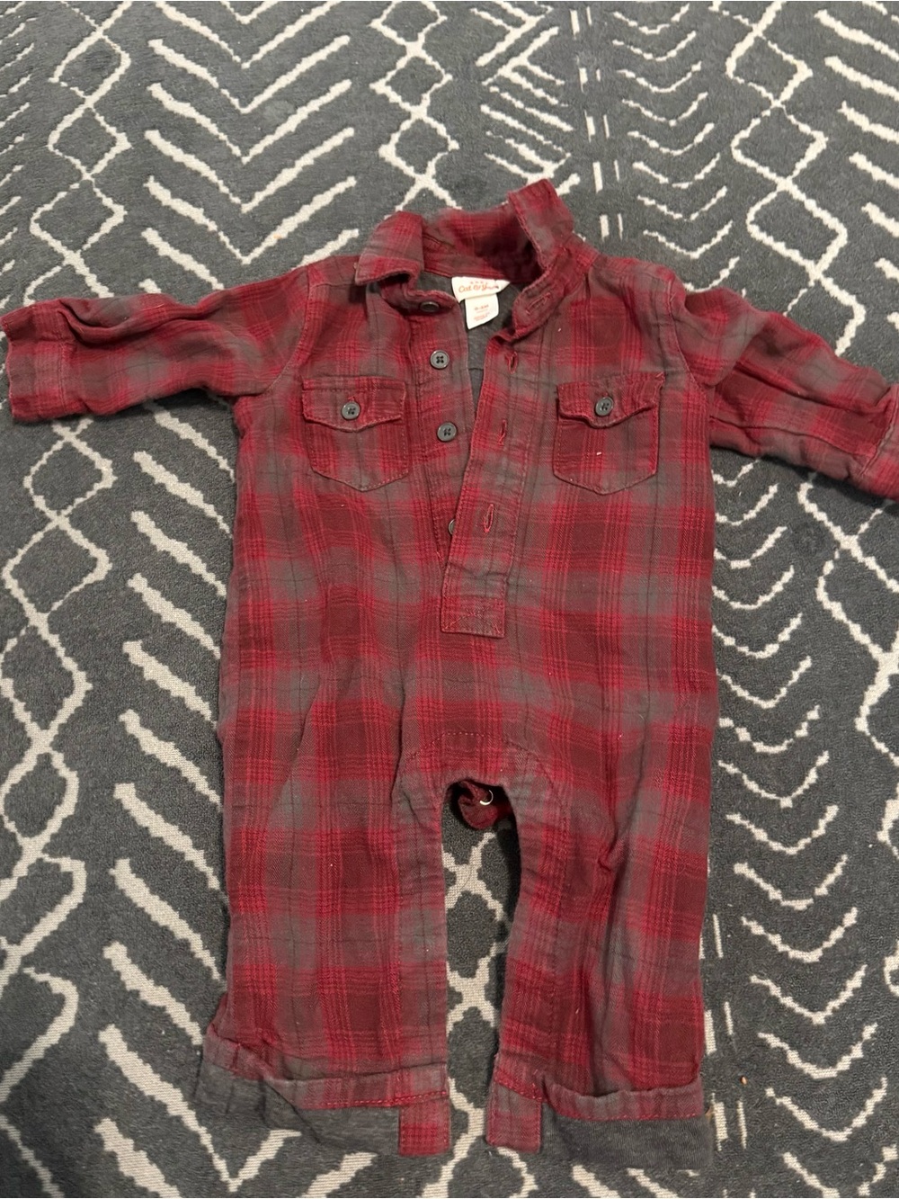 Baby boy flannel romper